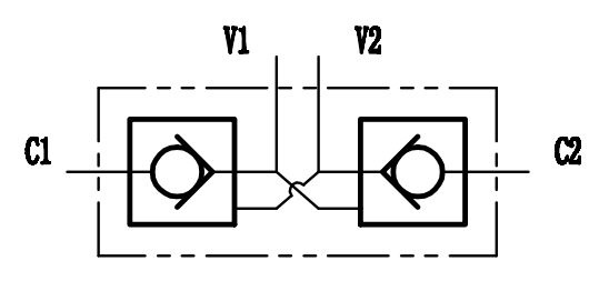 Zamek hydrauliczny zwrotny  bliźniaczy VBPDE 3/8"