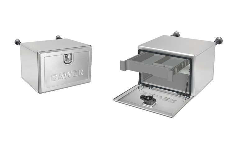 Toolbox stainless steel + aluminum Premium Bawer E4 153 max load 60kg