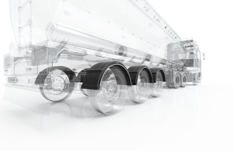 Halbkreisförmiger Kotflügel mit Halterungsloch 460 x 1300 x 1900