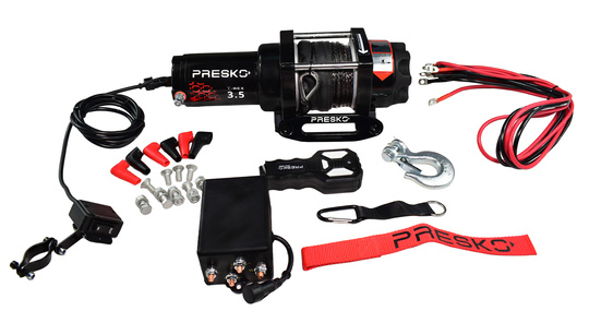 Wyciągarka elektryczna PRESKO T-REX 12V 1,5T QUAD PŁUG ATV UTV SYNTETYK