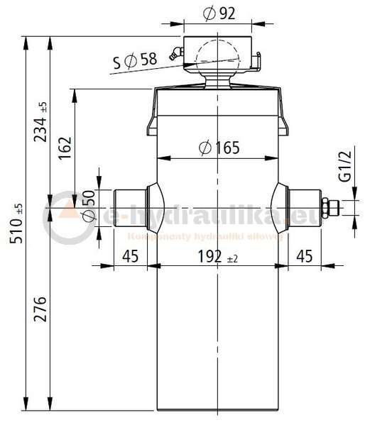 Cylinder Penta AL105 , stroke 1615, 12-21 T