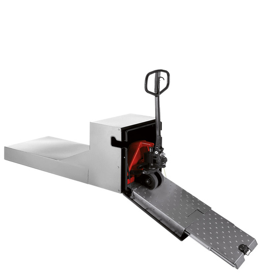 Stainless steel pallet box without entry ramp