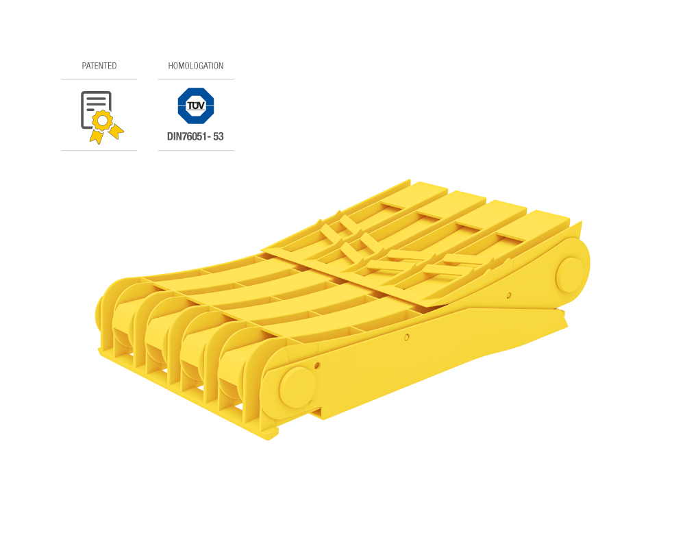 ORIGAMY E53 yellow folding wheel chock with sheet metal 