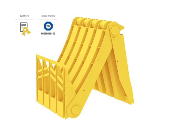 ORIGAMY E53 yellow folding wheel chock with sheet metal 