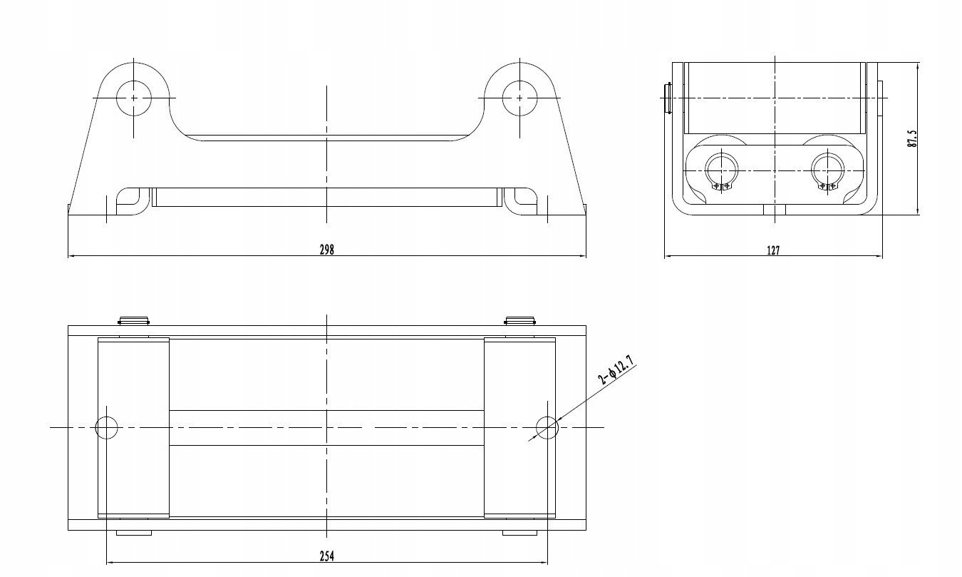 UNI Universal roller guide for winches, 15,000–20,000 lbs, steel cable