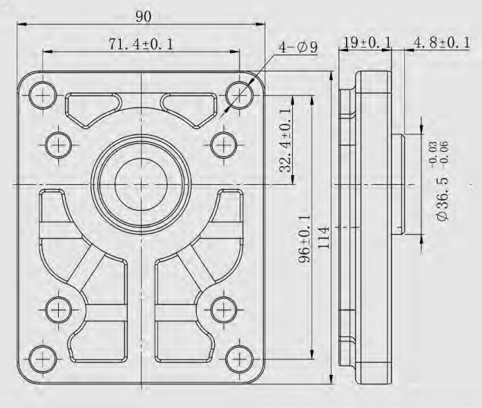 Pompa hydrauliczna zębata PRESKO 4 cm3/obr. Grupa 2 ZESTAW  z przyłączami