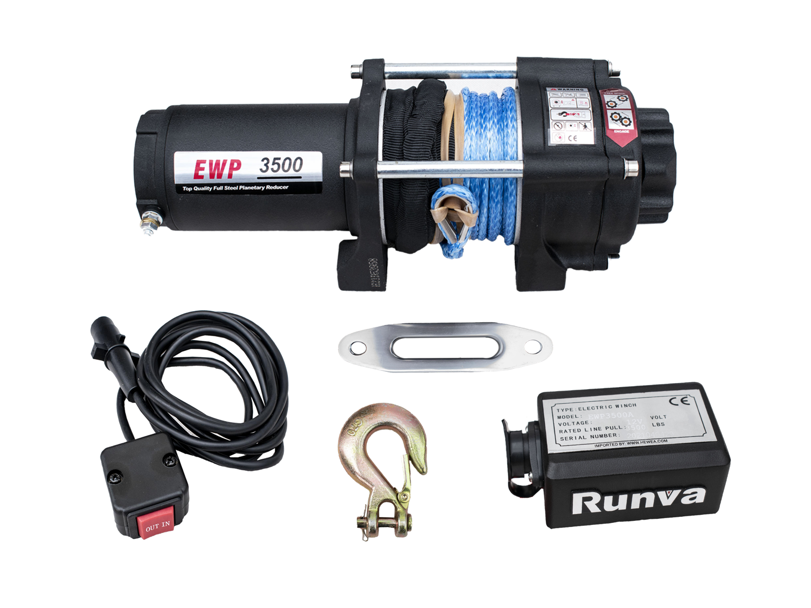 Wyciągarka wciągarka elektryczna Runva EWP3500 12V - SYNTHETIC