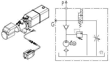 Zasilacz hydrauliczny PRESKO dwustronnego działania 24 V - 2,5 kW - 11L