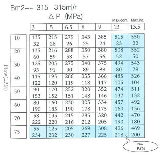 Silnik wolnoobrotowy BM2 315cm3 BMR OMR SMR + nyple