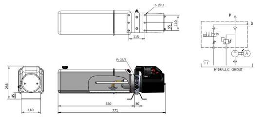 Zasilacz hydrauliczny PRESKO 24 V - 3 kW - 13L